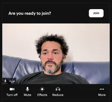 شاشة الانضمام للمكالمة